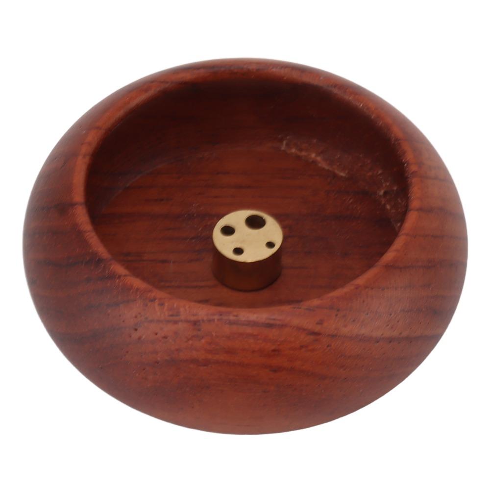 Portable Solid Wood Incense Burner Pure Copper Mini Wooden Incense Burner Multi-hole Small Mini Censer Incense Burning