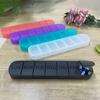 Weekly Pill Box Large Capacity Multiple Compartments Dustproof Lightweight Portable 7-Day Vitamin Medicine Box Organizer