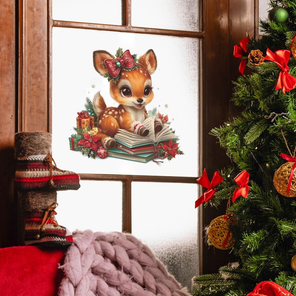 Рождественская атмосфера Чтение Маленький Олень Учеба Гостиная Украшение дома Наклейки на стену