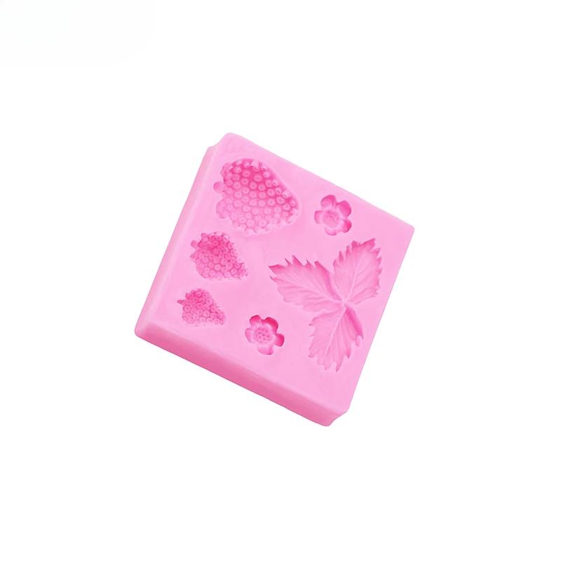 Клубника силиконовая форма сахарная помадка инструменты украшение торта мыло глина форма для выпечки инструмент клубника кухонная форма своими руками