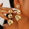 Vintage Exaggerate Twisted Knot Drop Earrings for Women Thick Metal Big Earrings for Women Banquet Party Gifts