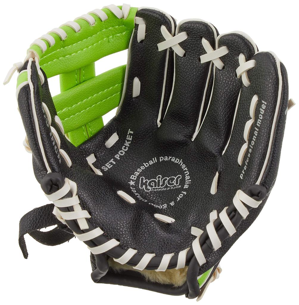 Перчатки KAISER Dragonfly Inch Baseball Catchball Practice для учеников младших классов начальной школы Софтбол Досуг Семья Спорт Черный x Зеленый 8,5 KW-342