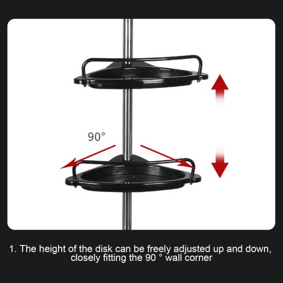 Угловая душевая кабина с антикоррозийным покрытием, простая установка, четырехъярусная регулируемая по высоте душевая кабина, стеллаж для хранения