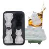Silicone Ice Cube Mold with Funnel-Style Lid Cat Shapes Ice Cube Tray for Freezer Big Ice Maker for Bourbon Whiskey Cocktails