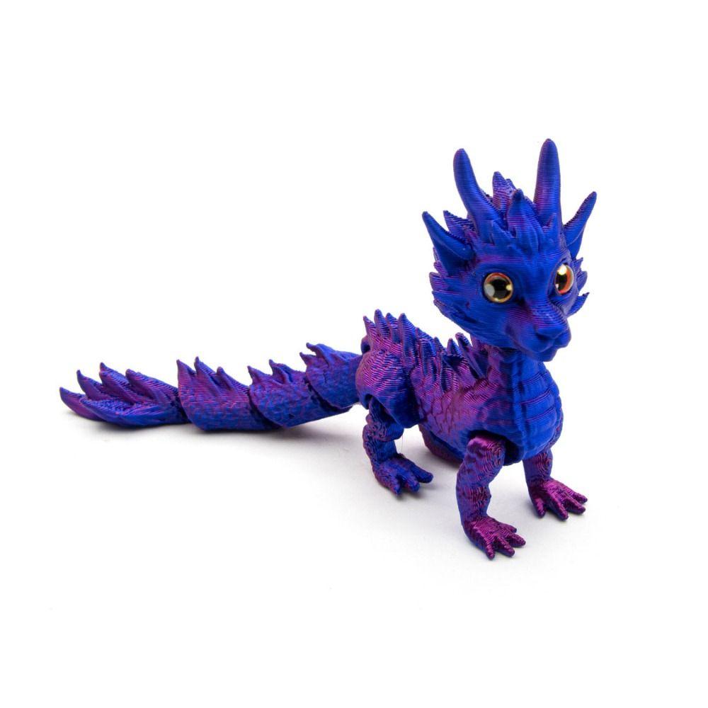 Home Office 3D Printed Dragon Long Haired Dragon Action Figure Dragon Model Toy  Desktop Ornament