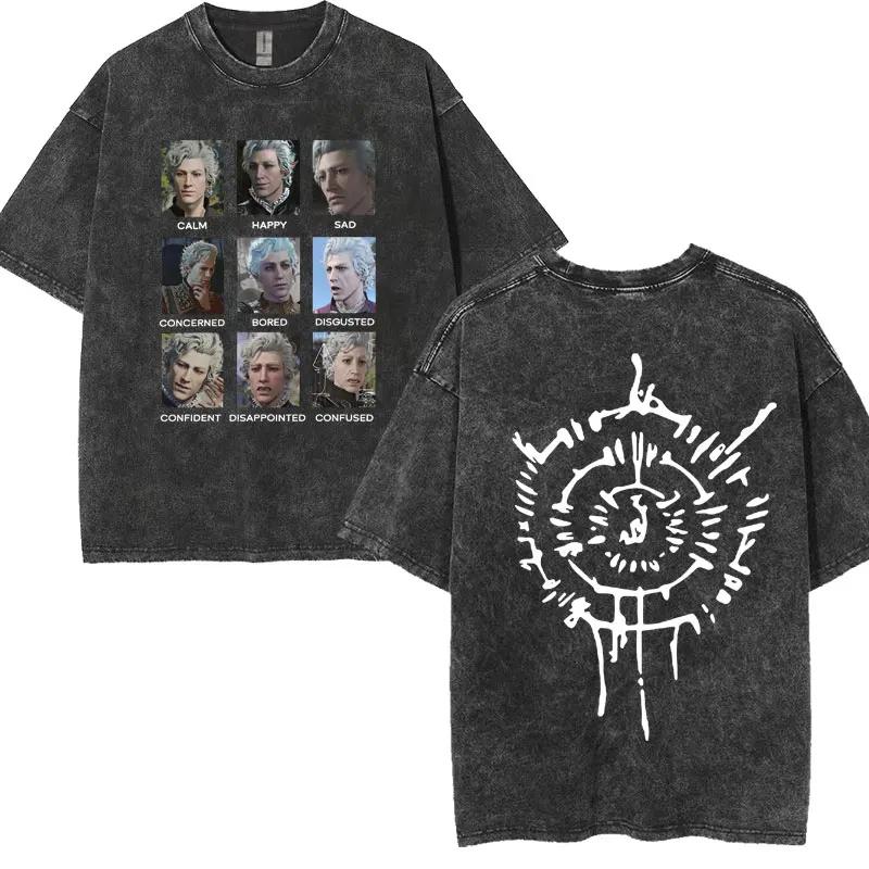 Летняя винтажная футболка с эффектом варки в воде в стиле ретро, мужская и женская, повседневная, свободного кроя, уличная, модный топ, графические футболки