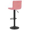 Bar Stool Set of 2 Pink Velvet