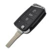Folding key case blank cover HU66/HU162t 3button for VW Skoda MQB G TI Golf7 MK7 Seat Leon remote key shell