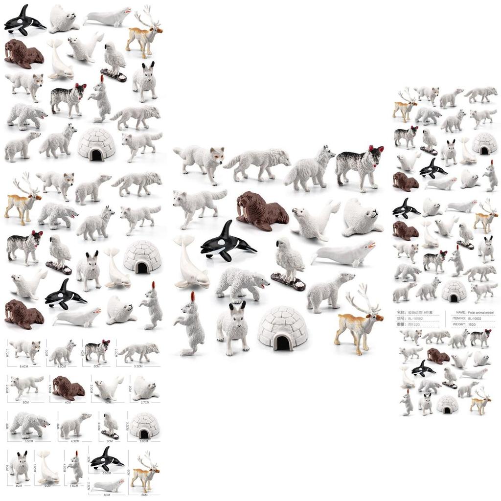 Реалистичный набор миниатюрных фигурок арктических животных, включая моржа, белуху, тюленя, для детей