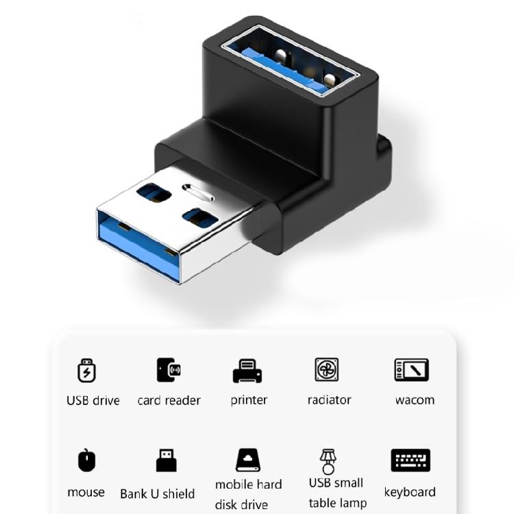 Угловой USB 3.0 Male to Female удлинитель, 90 градусов, вверх/вниз, для ПК