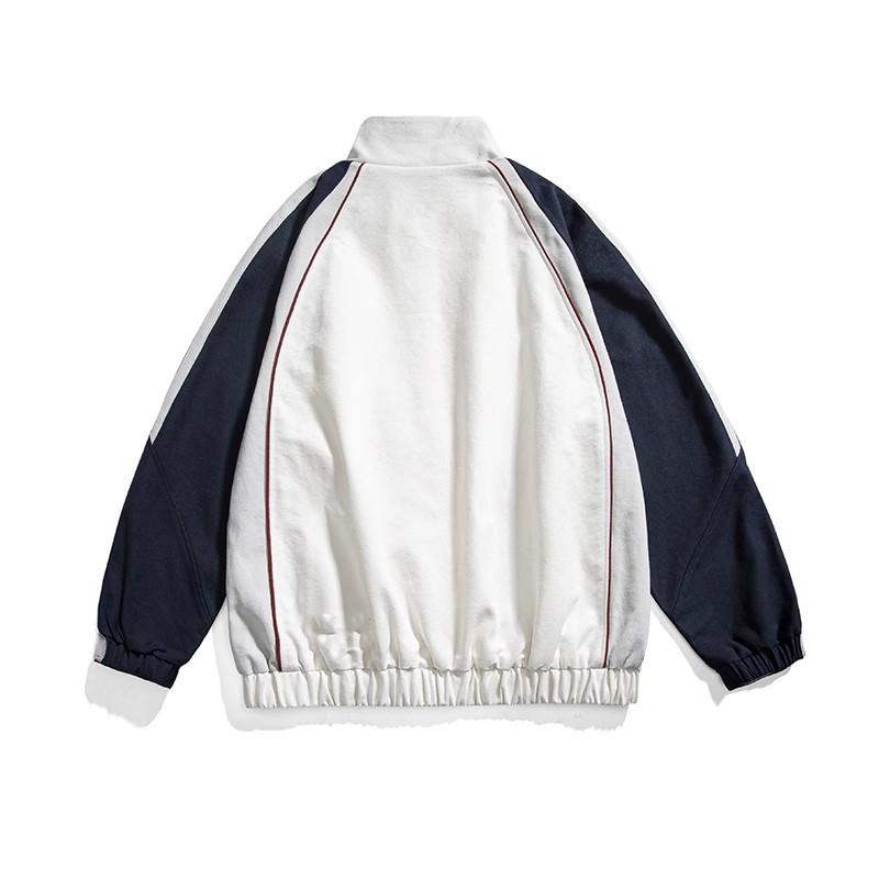 Полосатая мужская повседневная осенняя куртка в горном стиле с контрастными цветами