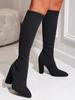 Women Shoes Mesh Knitting Long Boots High Heels Knee High Boots Platform Boots Plus Size 42