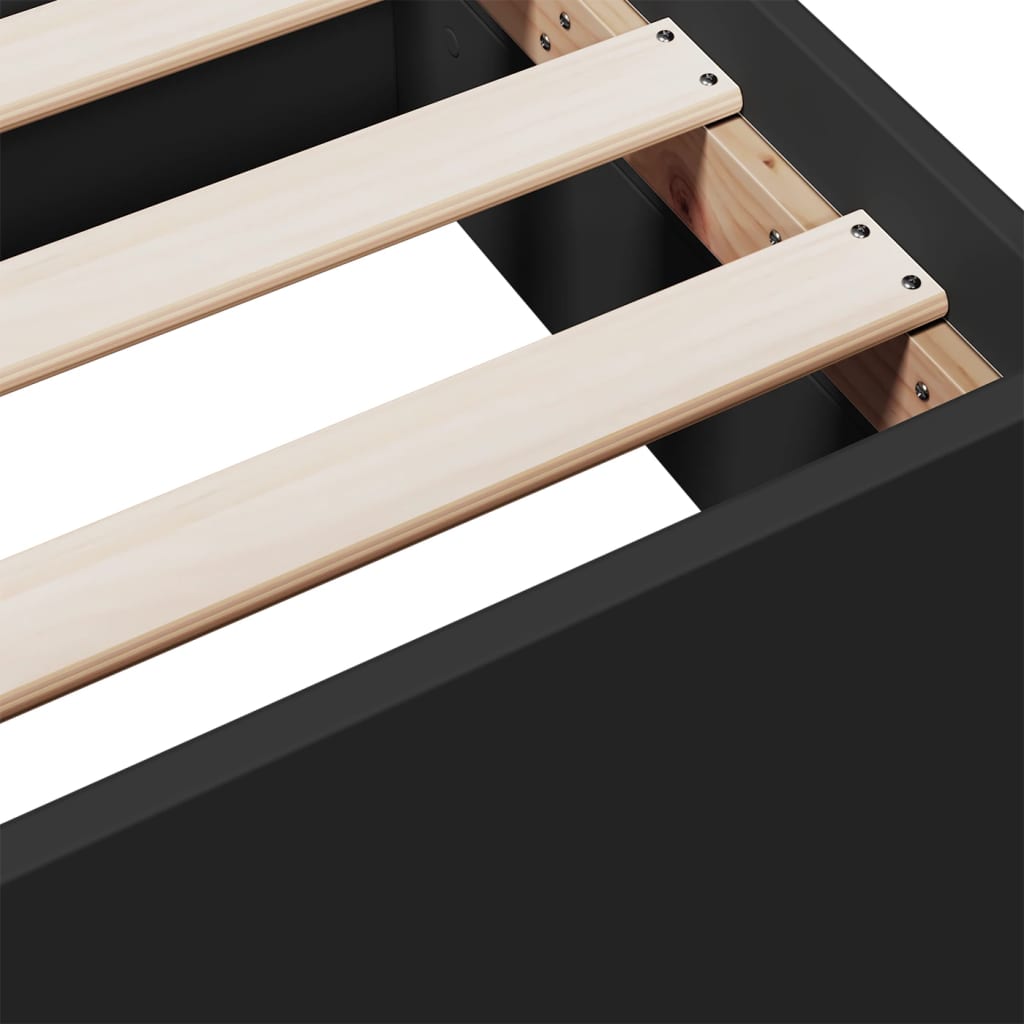 Bed Frame with Drawers Black 150 x 200 cm Engineered Wood