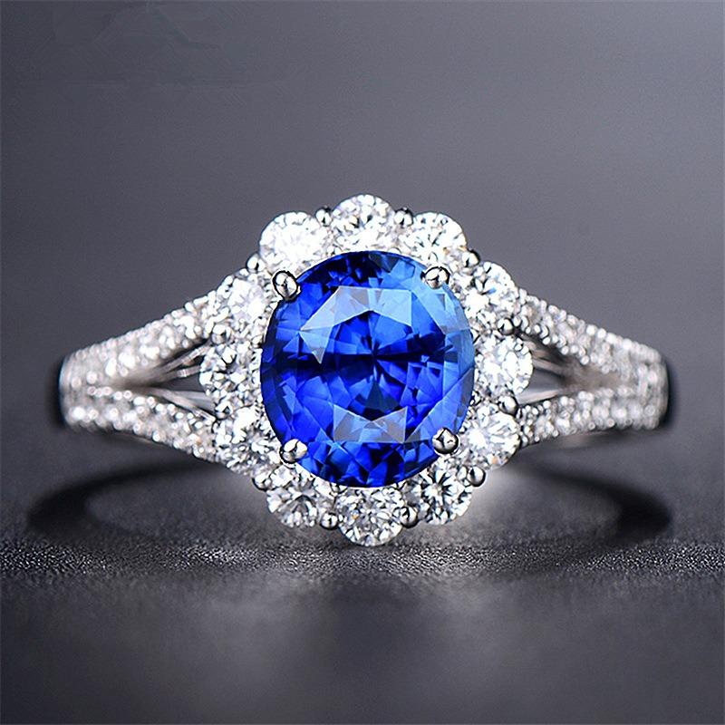 S925 Silver Ring Couple Ring Women's Diamond Ring Zircon Open Wedding Ring Domineering Men's Ring