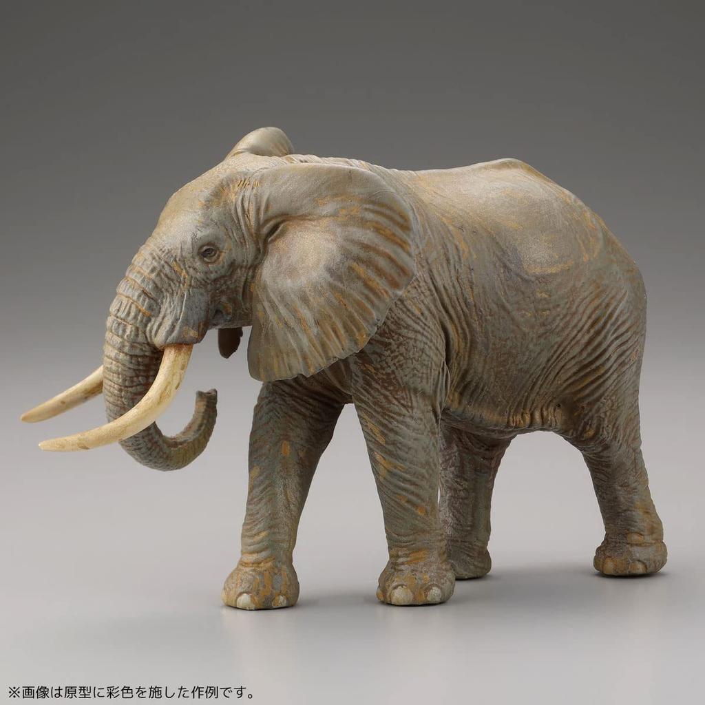 Kaiyodo ART PLA Набор Турист и Африканский слон Масштаб Неокрашенный Несобранный Пластиковый Модельный Набор Цвет литья AP010 1/35