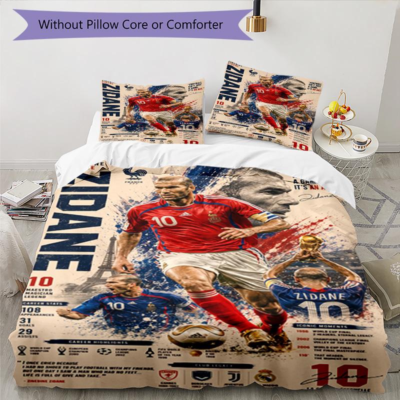 Ronaldo's Legacy Continues: Cr7's Journey Bedding Set, Breathable Duvet Cover with Pillowcases, Soft Bed Linen for Bedroom Home Decoration, Perfect Fe