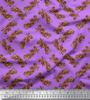 Purple Japan Crepe Satin Fabric Artistic Paisley Decor Fabric Printed Metre 42 Inch