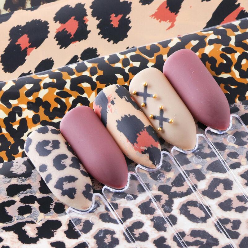 4 Leopard Pattern Nail Art Sticker Slider Transfer Foil Full Wrap Decoration