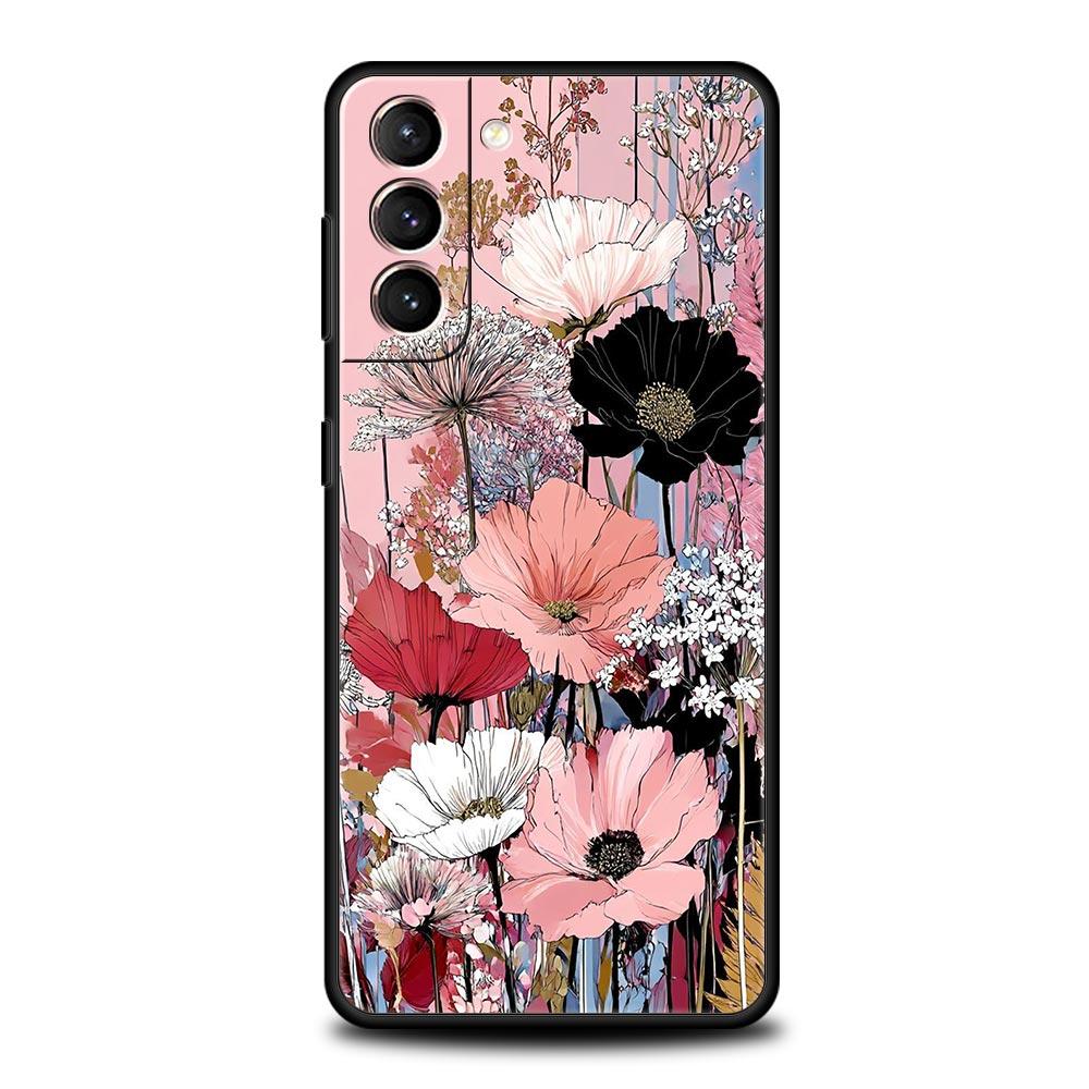 Чехол для телефона с дизайном «Цветы в стиле масляной живописи» для Samsung Galaxy S26 S25 S24 S23 S22 S20 S21 FE Ultra S25 Edge Plus 5G Мягкий ТПУ