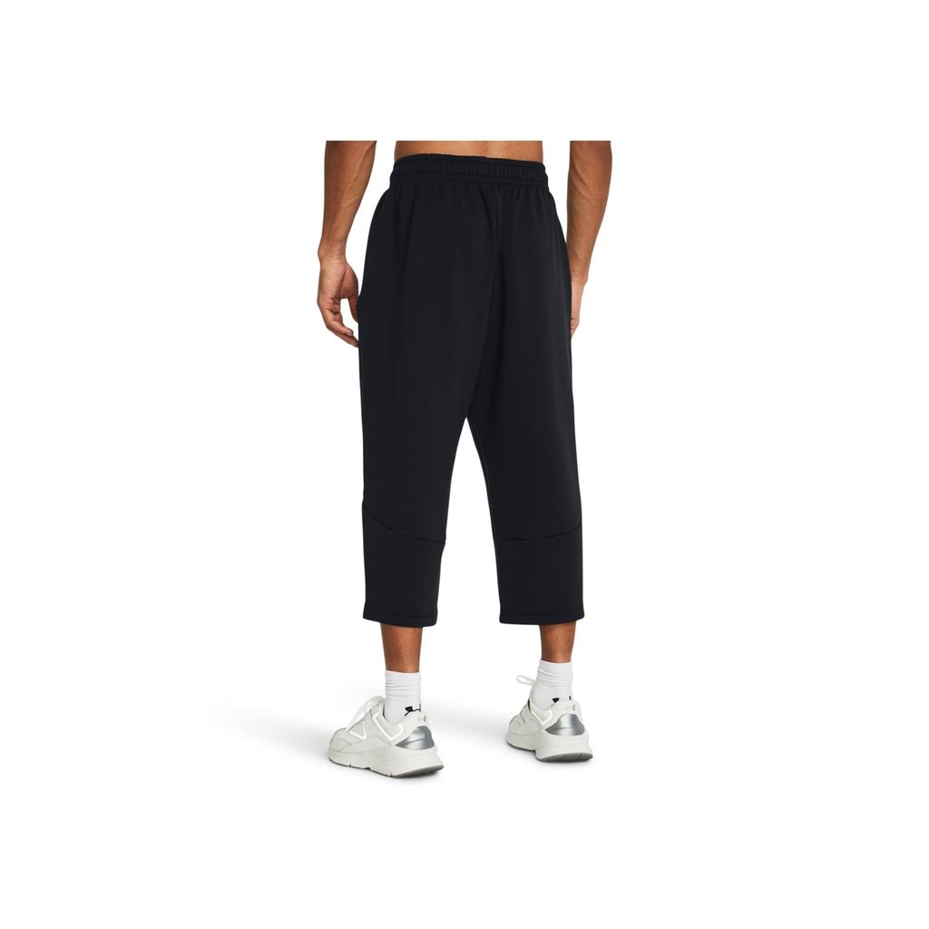 Under Armour Неудержимые сплошные свободные флисовые тренировочные укороченные трикотажные брюки мужские брюки черные 1384010-001