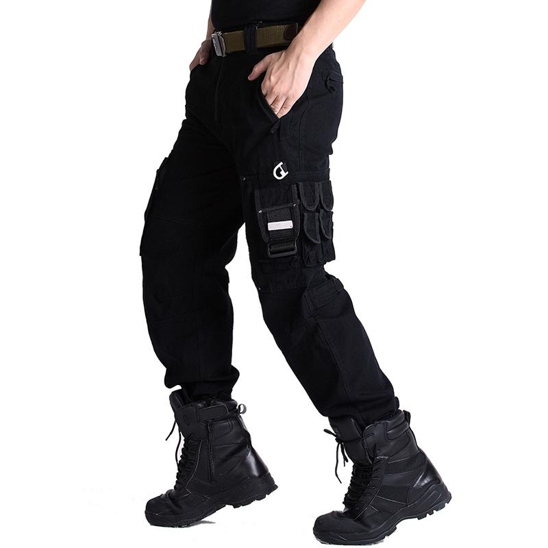 Men's Security SWAT Combat Tactical Cargo Pants Casual Cotton Airborne Work Military Trousers  with Many Pockets