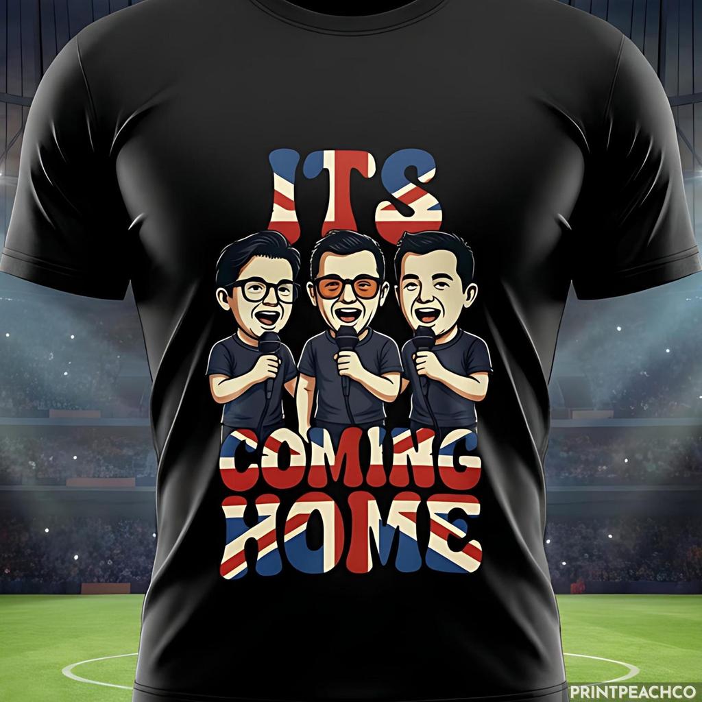 Its Coming Home Футболка сборной Англии, Футболка с карикатурой на футбольных певцов, Забавная футболка для болельщика Англии, Подарок болельщику Чемпионата мира по футболу 2026