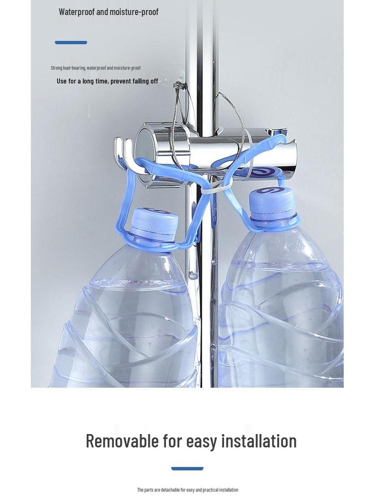 Трансграничный регулируемый душевой кронштейн без сверления со съемной штангой и универсальным основанием для лейки