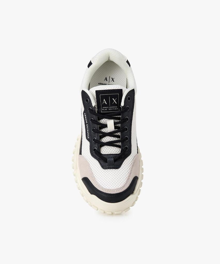 Armani Exchange Men'S Leather Patch Mesh Sneakers _Off White_A415175001