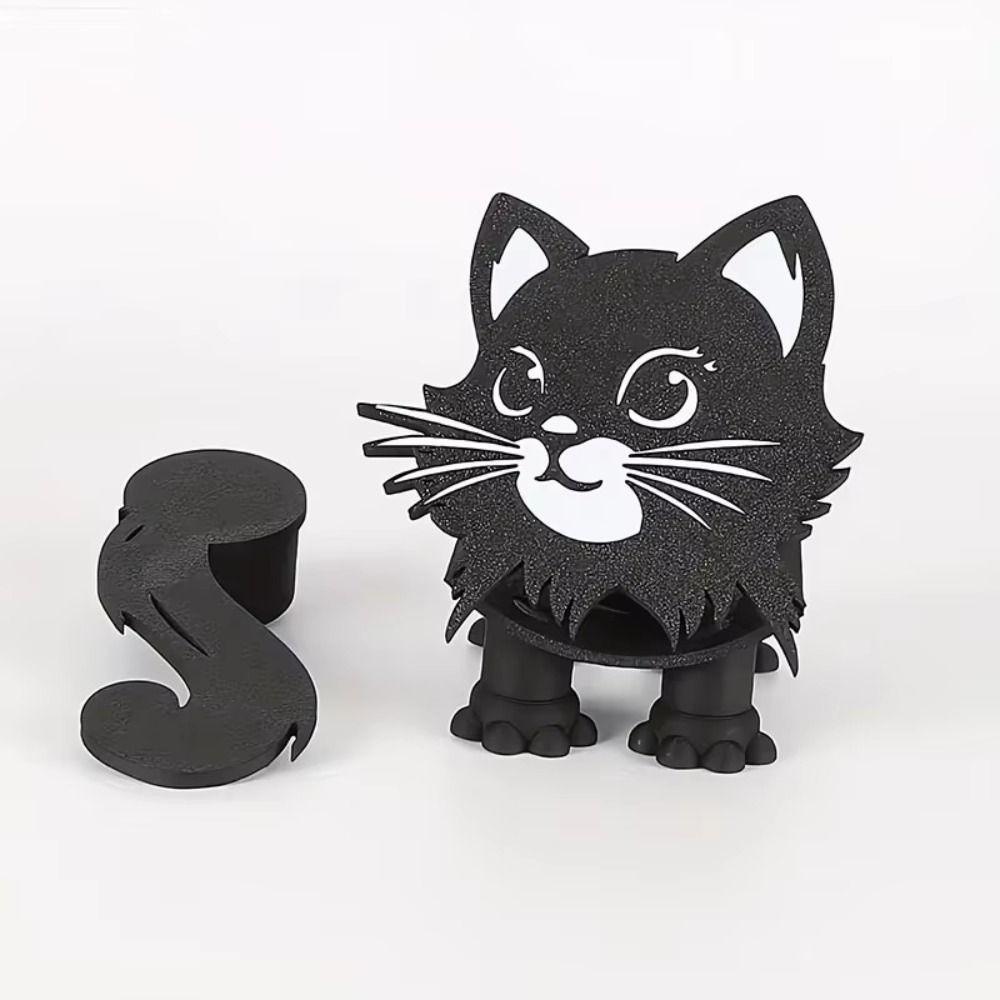 Черный кот 3D-печатный держатель для туалетной бумаги Забавная очаровательная форма Органайзер для туалетной бумаги Милое украшение Держатель для туалетной бумаги в виде кота