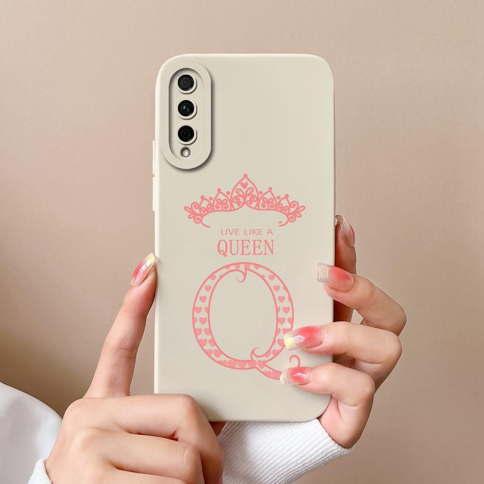 Для Huawei Y5P Y6P Y6S Y7P Y7A P Smart 2021 Z Чехол Задняя крышка Роскошные буквы Короны Матовая жидкость Мягкий силиконовый противоударный защитный чехол для бампера Huawei