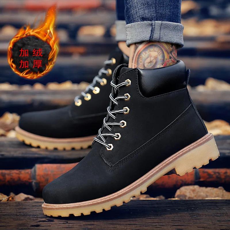 Камуфляжные мужские ботильоны, модные ботинки, зимние ботинки, повседневные дешевые ботинки Timber Boot Lover, осенне-зимняя обувь для мужчин, рабочие ботинки