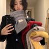 Wool Korean Style Purple Scarf for Girls In Autumn and Winter with White Wool To Keep Warm and Thickened Student Scarf