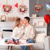 4 Pcs Valentines Day Wreaths Kitchen Cabinet Wreaths Farmhouse Artificial Red Pink Heart Berries Mini Valentine's Day Windows Wreaths for Front Door