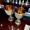 Латунные бокалы для вина с гравировкой, набор из 2 штук, подарок на день рождения, декор для дома