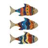3Pcs/Set Nautical Wooden Rustic Colorful Fish Fish Wall Decoration Farmhouse Wall Art Sculpture Home
