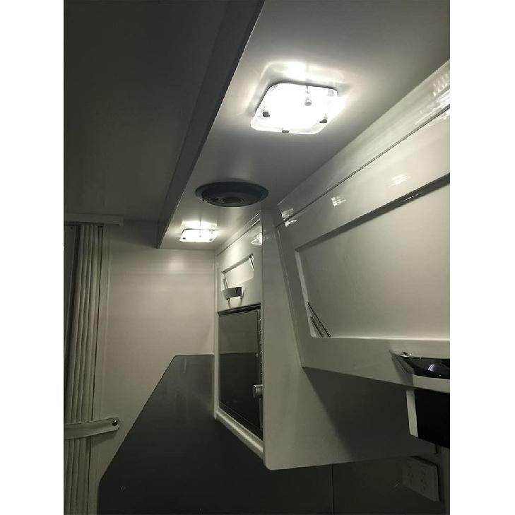 Dream lighting RV Interior Light - 3.5 inch LED Square Ceiling Light Fixture with Switch - 12V Under Cabinet Light with Crystal Lens - 6000K White