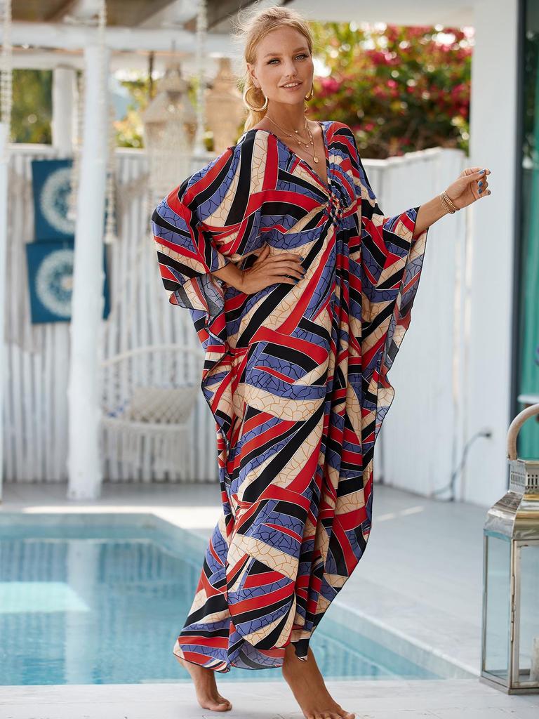 Европейский и американский стиль, свободное пляжное платье: Большой размер накидка для защиты от солнца и пляжного отдыха