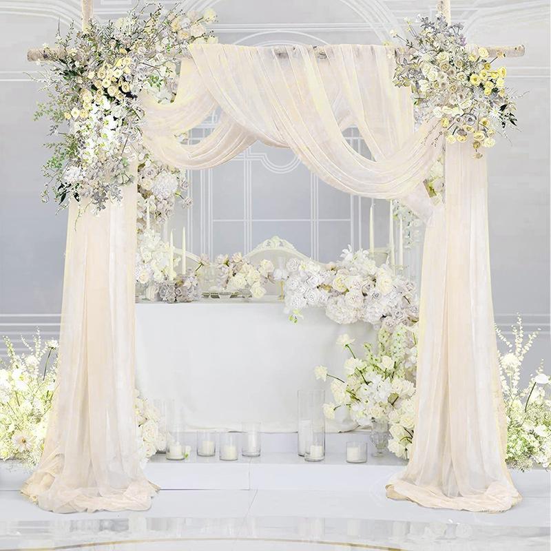 Wedding Arch Drape Chiffon Fabric Draping Curtain for Wedding Stage Backdrop Ceremony Reception Hanging Decoration