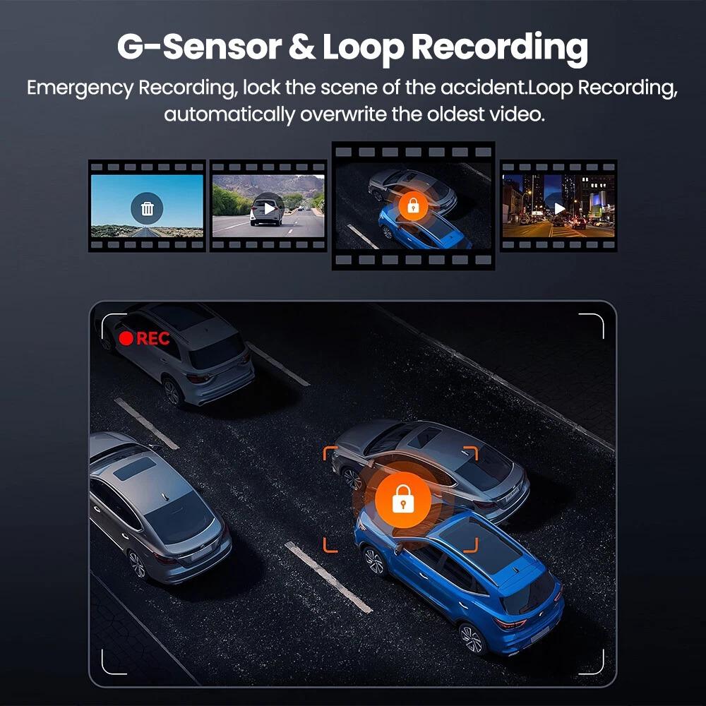 2/3-канальная автомобильная видеокамера, UHD 4K камера высокого разрешения с GPS и WiFi, автомобильный видеорегистратор