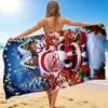 1Pc Santa Claus Reindeers Beach Towel, Quick Dry, Multi-Use for Beach Pool Gym Yoga Home Travel, Christmas, Halloween, Xmas Gift S274