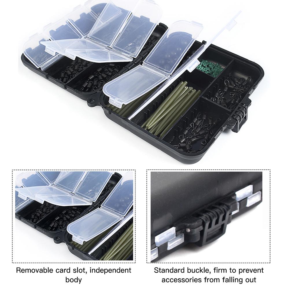 Carp Fishing Kits Swivel Snaps Matte Black Quick Change Rolling Swivel Speed Links Anti Tangle Sleeve Hook Stops Beads