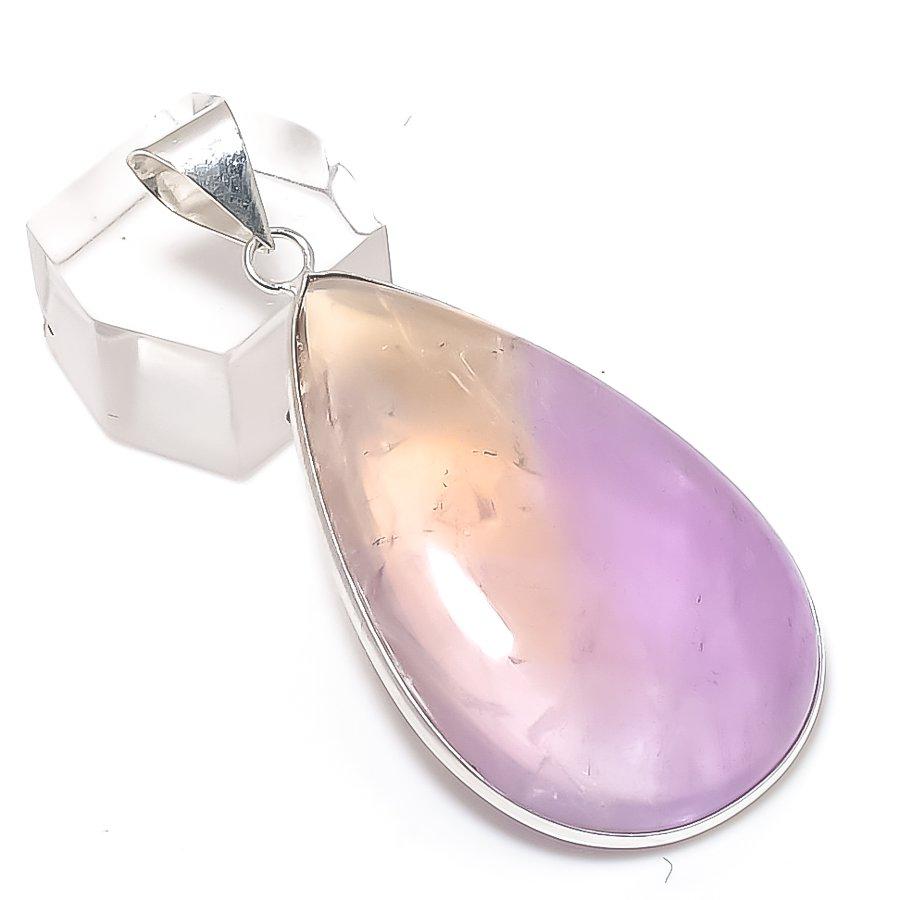 Ametrine Gemstone Handmade 925 Sterling Silver Jewelry Pendant 2.17" G7B85