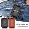 1Pcs Leather Emblem Car Key Case Keychain Zipper Key Case Bag For Mercedes Benz AMG GLC GLA CLA GL A B C E S Class W176 W246 W205 X253 X156 C117