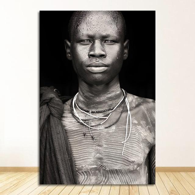 Украшение дома, черно-белая картина на холсте для гостиной, настенные картины Quadro Cuadros, африканские женские и мужские настенные художественные портреты