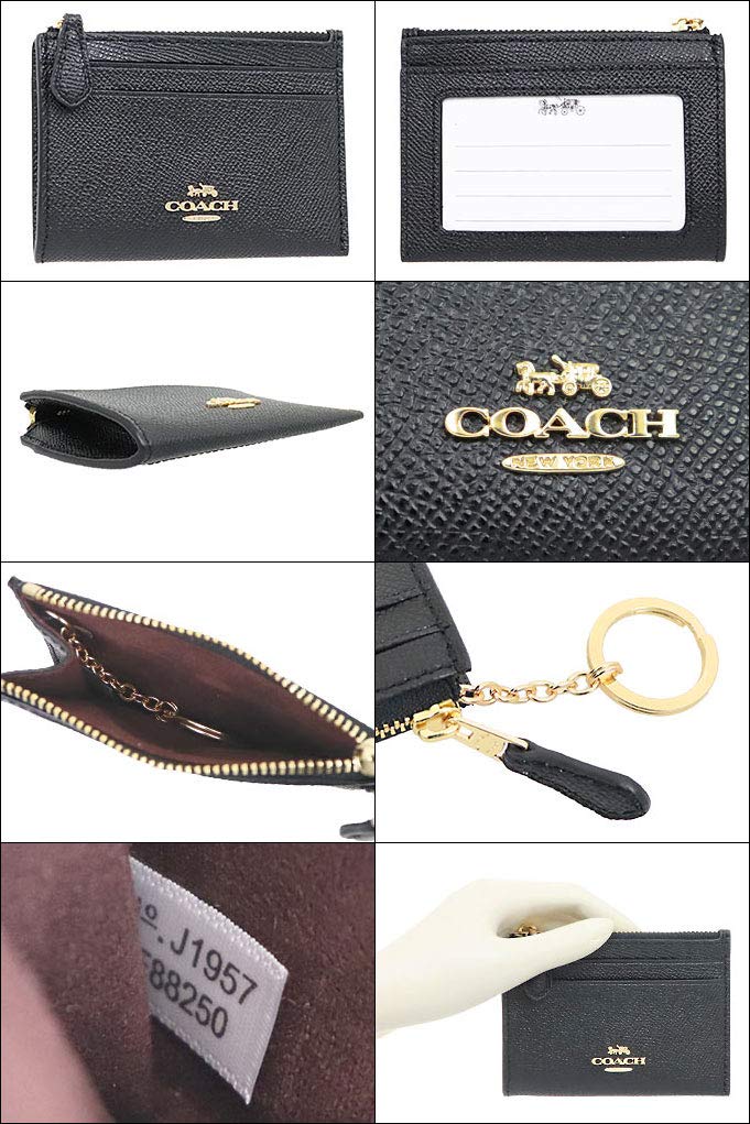 Coach Кошелек F88250 черный IMBLK кожаный мини-брелок для ключей с удостоверением личности Skinny 2 [Coach] (Чехол для монет) Женский [Продукт Outlet] [Бренд] [Товар]