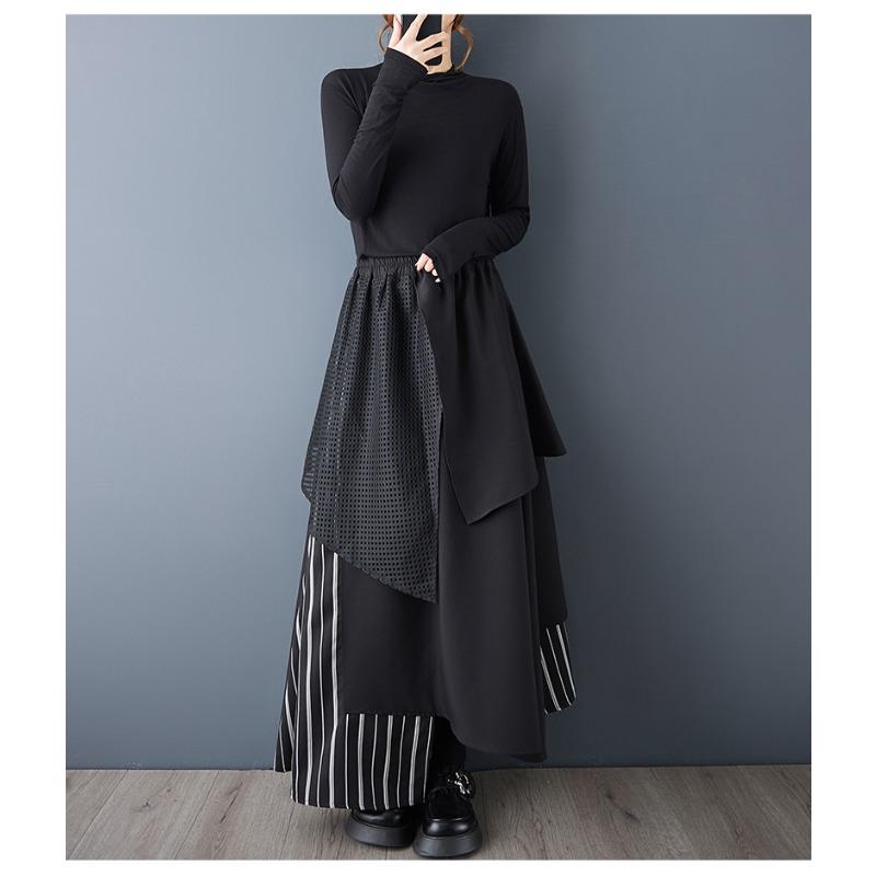 DIMANAF 2025 Большой размер Осень Зима Женские Длинные Юбки Мода Леди Эластичная Талия Брюки Одежда Большого Размера