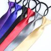 Men'S Tie, Imitation Silk 5Cm Zipper-Type Lazy Solid Color Monochrome Direct Sales.
