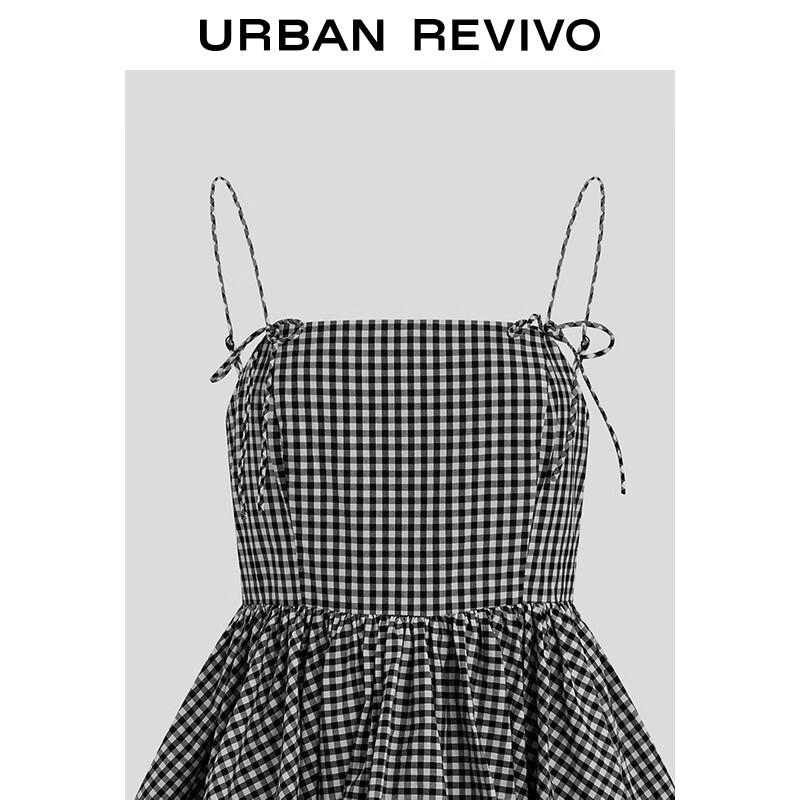 Женское мини-платье-майка в клетку с цветовыми блоками