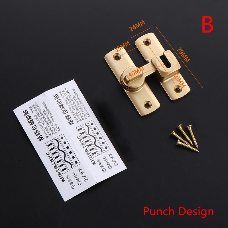 Punch-Free Hasp Latch Door Lock Black Cabinet Locks Kids Safety Lock Barn Door Sliding Door Anti-Pried Hook Lock Hardware