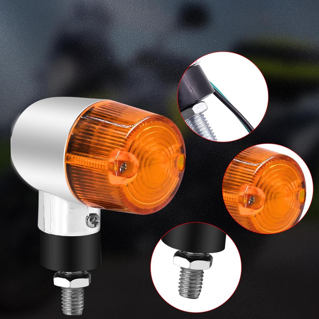 Ygmylandbb Motorcycle Turn Signal, 12 V, Cylindrical Turn Signal, Direction Signal, Signal Light, Position